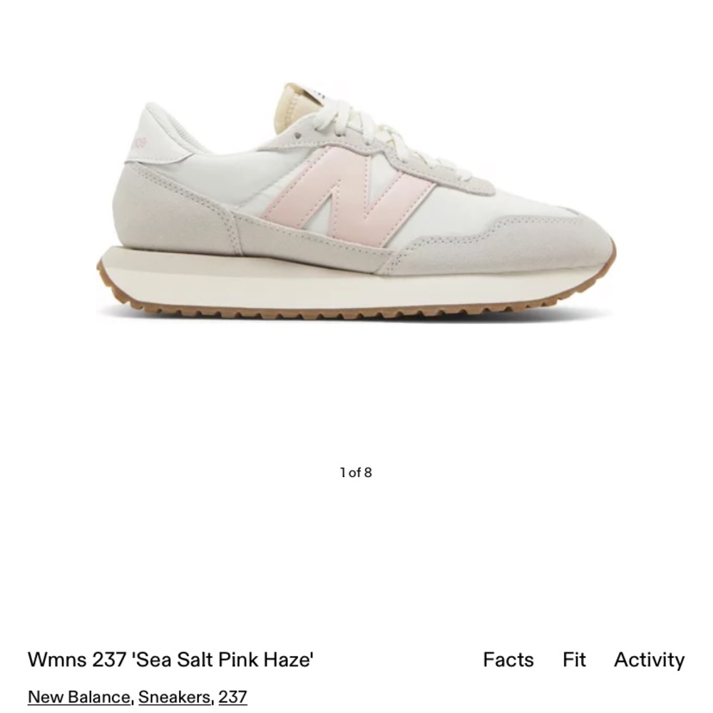 Women’s 237 'Sea Salt Pink Haze'. Size 7. Never worn! New in box! New Balance.